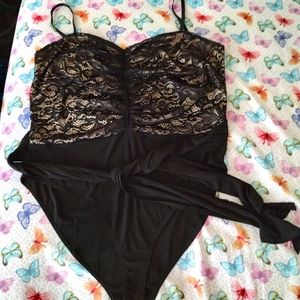 Lace Top Bodysuit From Forever 21